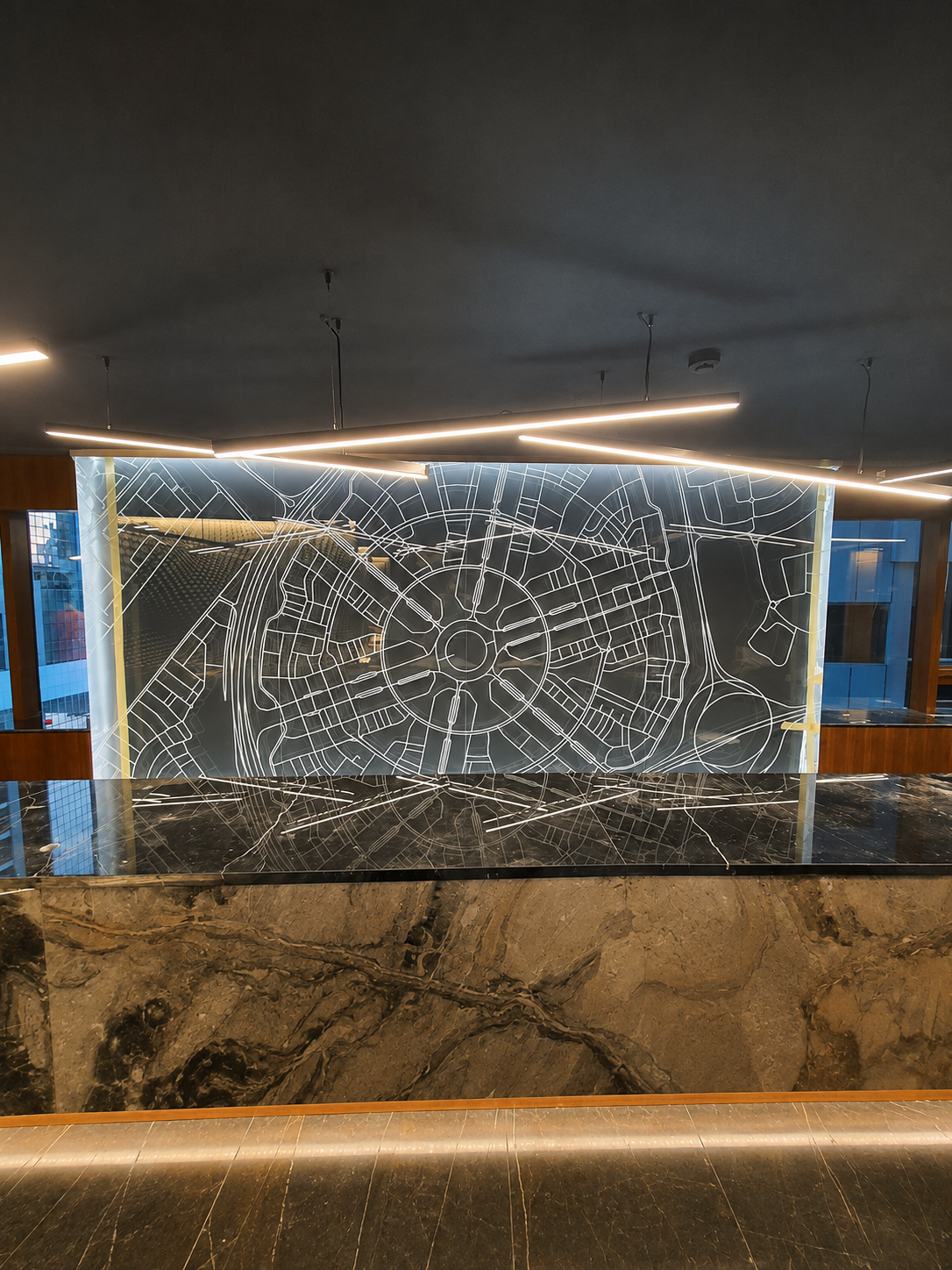 Backpainted Glass with Inserted LED